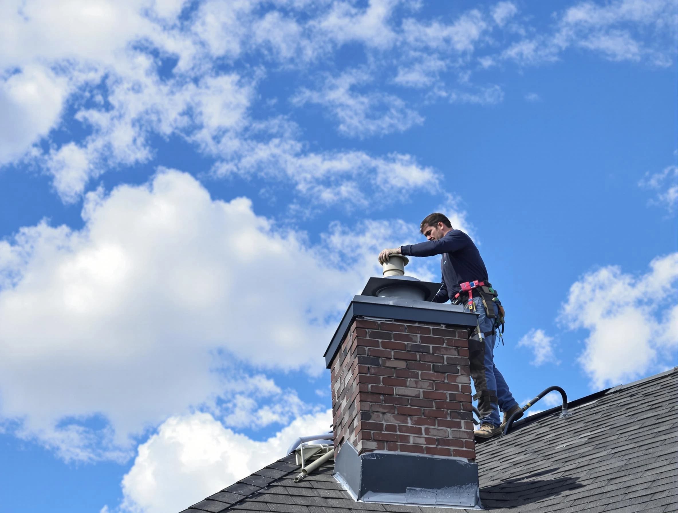 Todd Creek Chimney Sweep installing a sturdy chimney cap in Todd Creek, CO