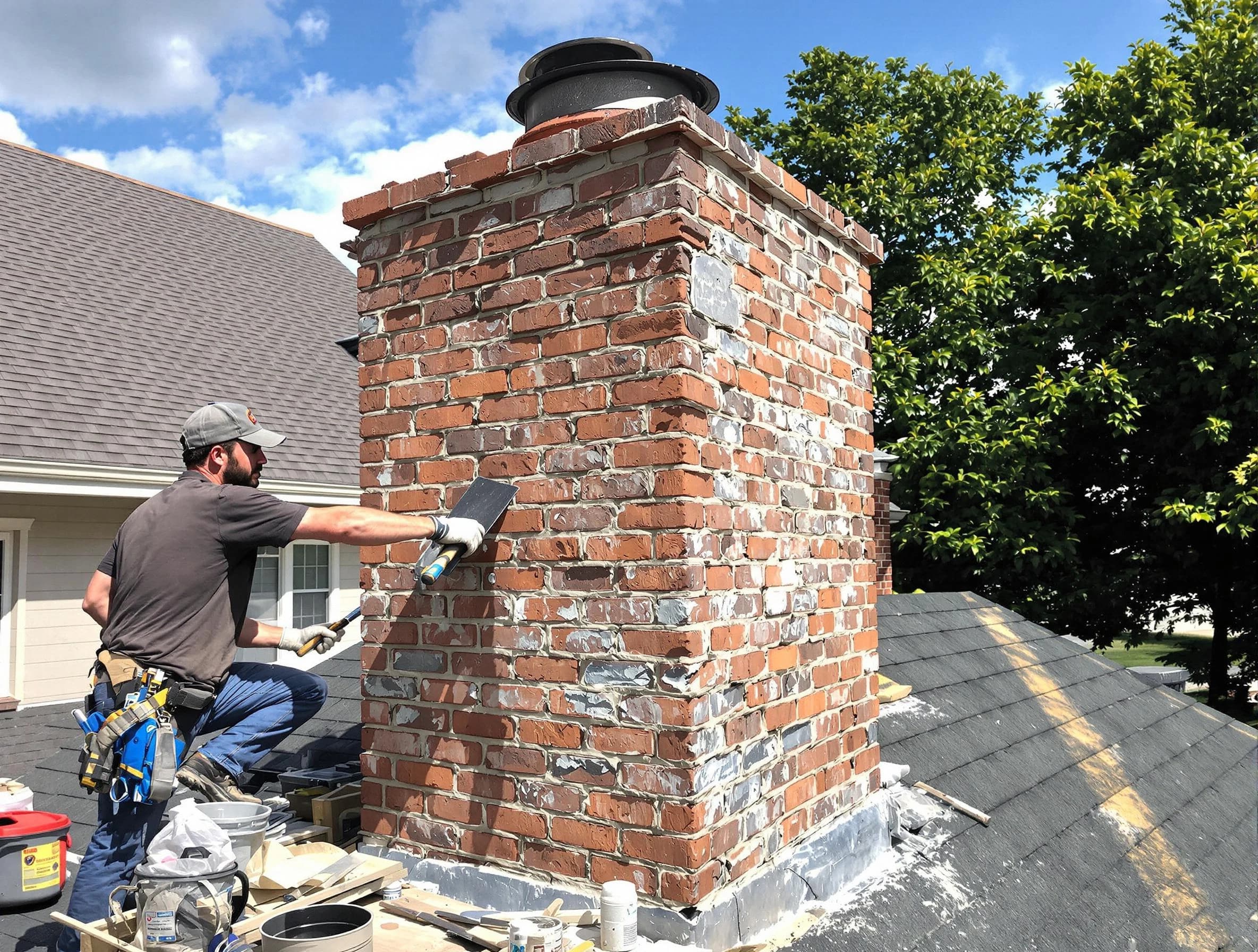 Completed chimney rebuild by Todd Creek Chimney Sweep in Todd Creek, CO