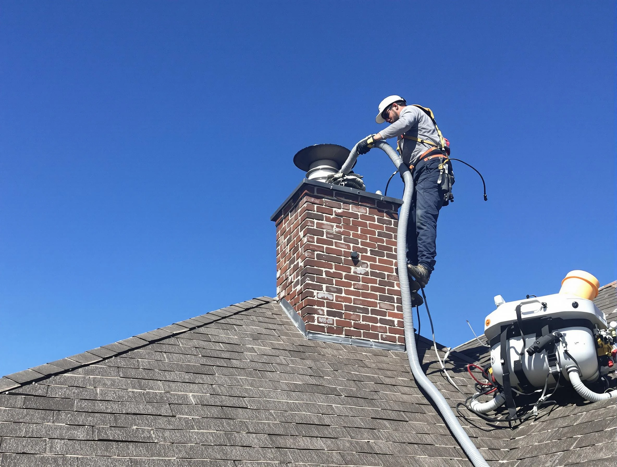 Dedicated Todd Creek Chimney Sweep team member cleaning a chimney in Todd Creek, CO