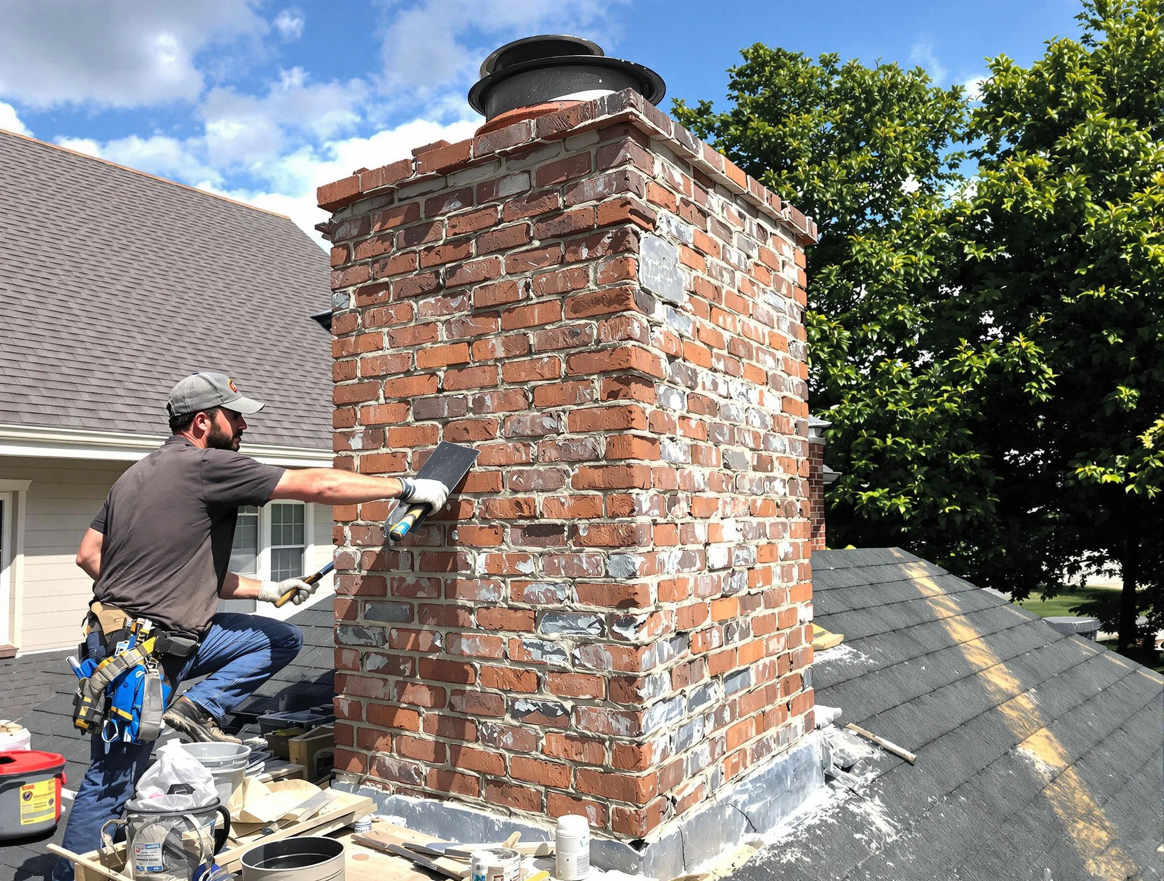 Completed chimney rebuild by Todd Creek Chimney Sweep in Todd Creek, CO