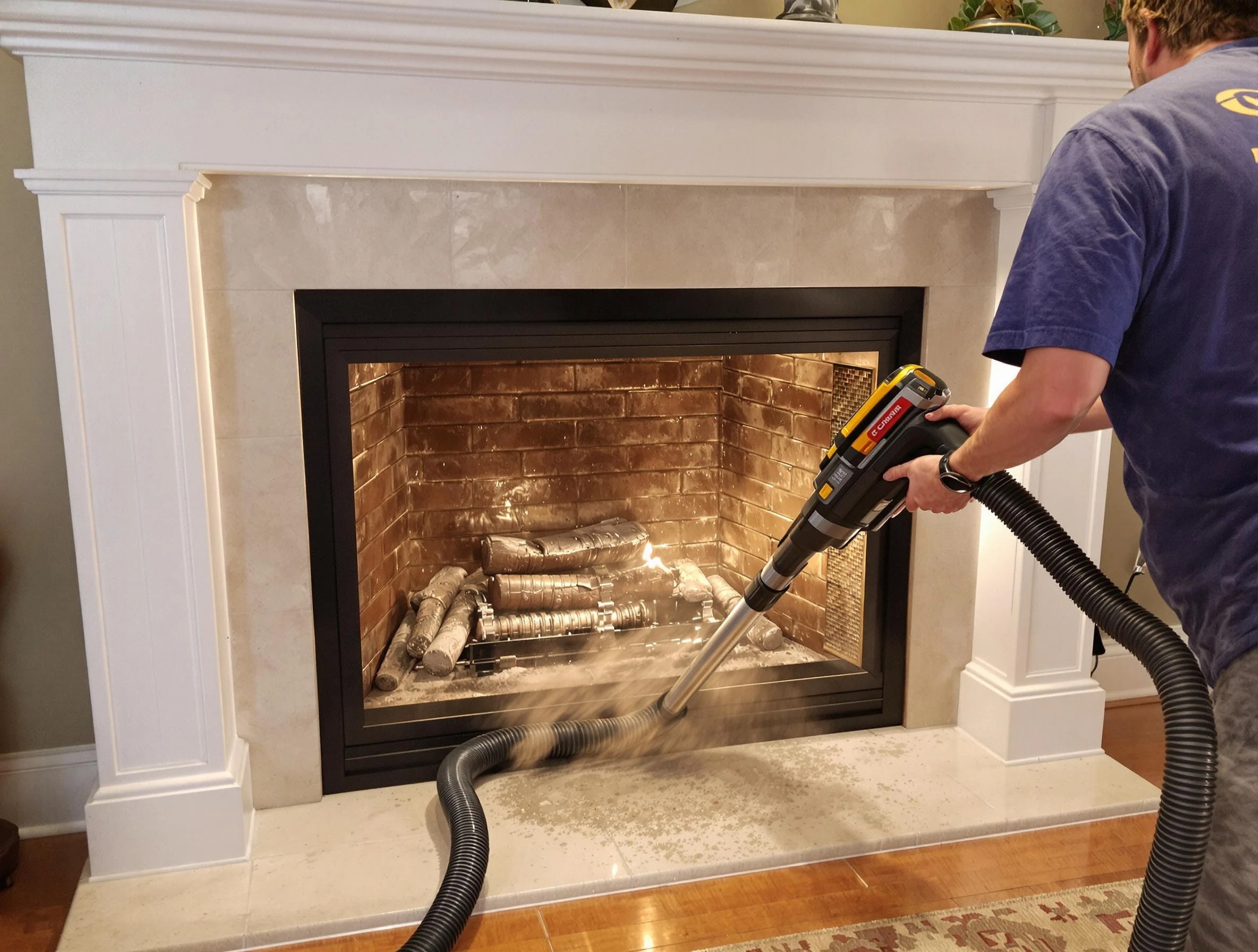 Fireplace cleaning performed by Todd Creek Chimney Sweep in Todd Creek, CO